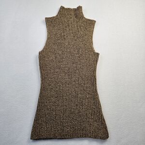 Ralph Lauren Textured Knit Top in Brown/Tan With Gold. Green Label
